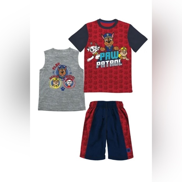 PAW Patrol Boys Tee and Short Outfit Kids 3PC Clothing Set size 5/6 - Picture 14 of 14